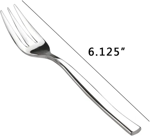 Vista 3 de Idomy Tenedores de degustación de 3 dientes de acero inoxidable para aperitivos, 12 piezas