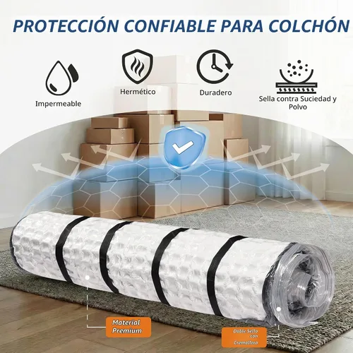 Vista 4 de Bolsa de vacío para colchón de espuma con 4 correas ajustables, Queen/Full