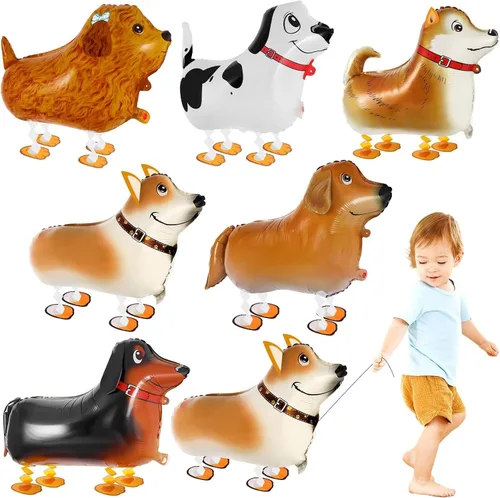 Vista 12 de 6 globos de animales que caminan, globos de animales de granja, globos de Mylar de aluminio para caminar, decoraciones de cumpleaños de granja