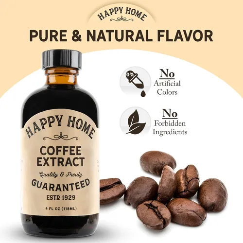 Vista 2 de Happy Home Sabor de café natural de primera calidad, certificado Kosher, 4 onzas.