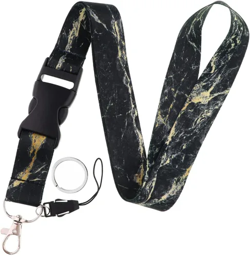 Vista 19 de Yiflin Bonito cordón para el cuello para llaves, llavero, cartera, tarjetero de identificación, con hebilla de liberación rápida