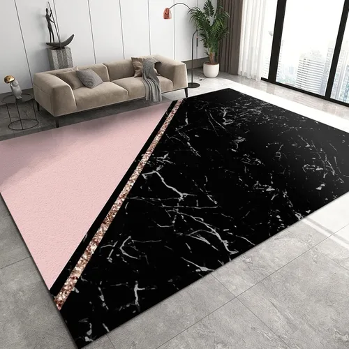 Vista 18 de Alfombra de área con diseño de dibujos animados en acuarela, estilo bohemio de mediados de siglo, con diseño de hojas de palmera tropicales, suave