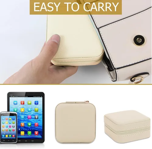 Vista 6 de Joyero pequeño, organizador de joyas de viaje, caja de joyería portátil de viaje, mini almacenamiento portátil, caja de almacenamiento para anillos