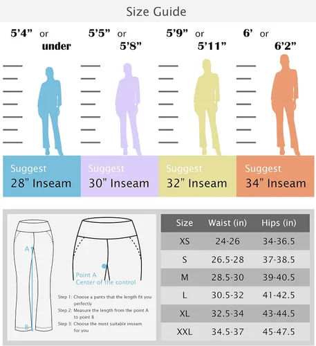 Vista 5 de Pantalones largos de yoga para mujer, tamaños 28, 30, 32.0in, 34, con bolsillos