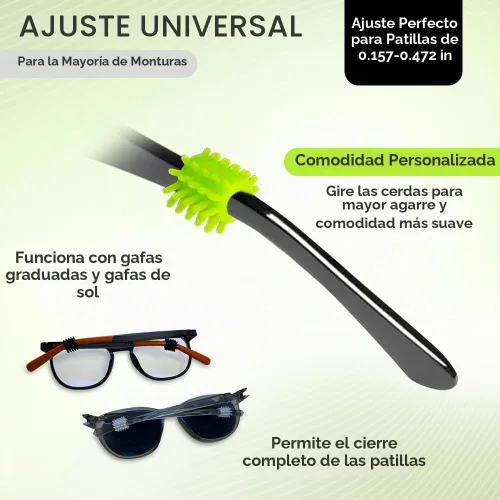 Vista 2 de Agarres para orejas de gafas HedgeHoggles - Agarres ajustables de silicona antideslizantes para gafas - Retenedores de gafas no deslizantes