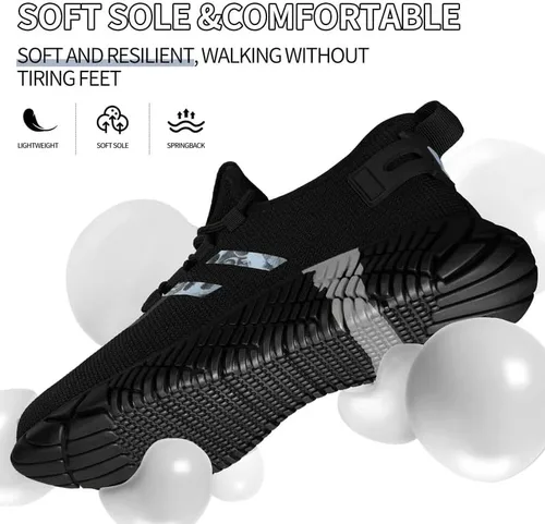 Vista 5 de Zapatos de punta de acero para hombres, zapatos compuestos para hombres de trabajo para mujeres, zapatos deportivos de seguridad con punta de acero
