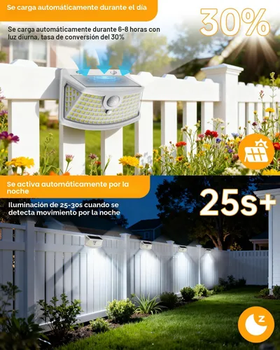 Vista 5 de Aootek Luces solares con sensor de movimiento para exteriores, 120 LED Blanco