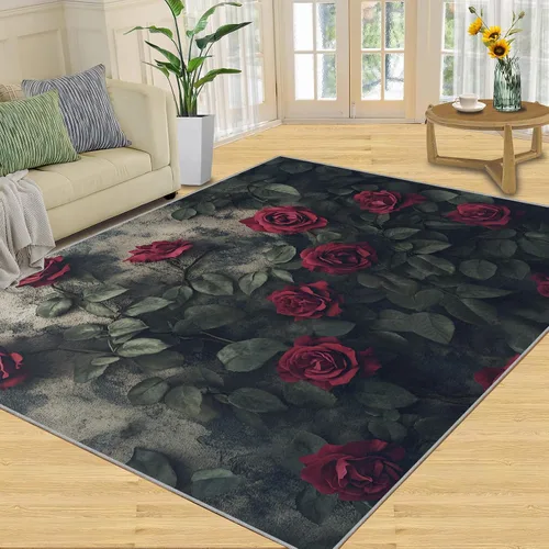 Vista 21 de Autumn Forest Rugs for Bedroom, Lake Forest Area Rug, Landscape Photo Rugs for Living Room, Indoor Non-Slip Rug, Machine Washable Carpet for Front