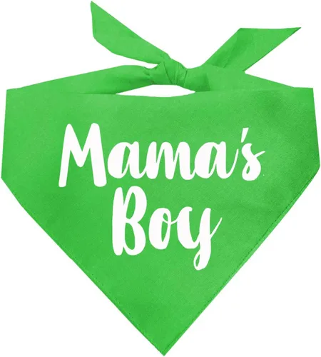 Vista 16 de Mama's Boy Bandana para perro 100% algodón triángulo ajustable Hecho en Estados Unidos Día de San Valentín Negro, XS (6)