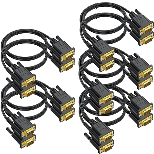 Vista 13 de Cables VGA de 3 pies, cable de monitor de computadora VGA macho a macho, 1080 p a 60 Hz, cable de video Full HD de 15 pines para computadora, PC