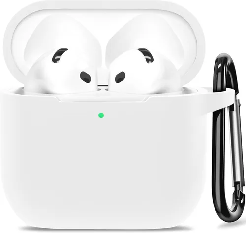 Vista 9 de Funda para AirPods 4, funda de silicona compatible con Apple AirPods de 4ª generación, color rojo