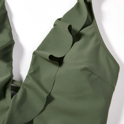 Vista 56 de SUUKSESS Traje de baño sexy de una pieza con volantes y control de abdomen para mujer