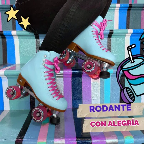 Vista 6 de Moxi Beach Bunny - Patines de ruedas para mujer, colorido, ajuste de precisión con ruedas de alto rebote, forro y acolchado que absorben la humedad