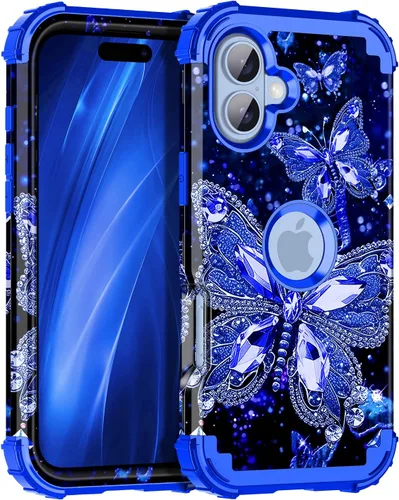 Vista 19 de Miqala Funda para iPhone 12, iPhone 12 Pro, que brilla en la oscuridad, tres capas, resistente a los golpes, protección de plástico duro + funda