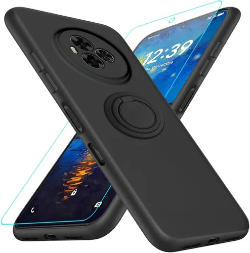 Vista 15 de Funda compatible con Blackview Shark 6/Oscal Tiger 8 con protector de pantalla, soporte de anillo giratorio de 360°, TPU a prueba de golpes, funda