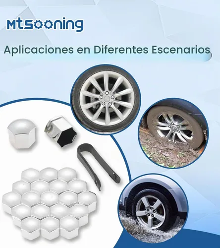 Vista 5 de 21Pcs Car Wheel Nut Caps,21mm Universal Nut Lug Cover Plateado