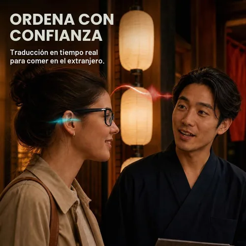 Vista 6 de Gafas inteligentes AI con audio de oído abierto, Bluetooth 5.6 y lentes
