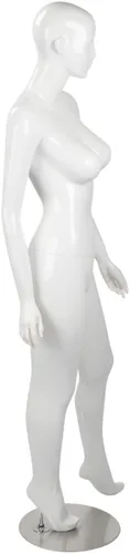 Vista 3 de SSWBasics Maniquí de cuerpo completo femenino de fibra de vidrio blanco brillante, maniquí femenino de cuerpo completo de 5 pies 10 pulgadas