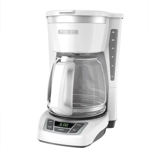 Vista 5 de BLACK+DECKER Cafetera digital de 12 tazas, CM1160B, programable, lavable y cafetera digital de 12 tazas, CM1160W, filtro de cesta programable