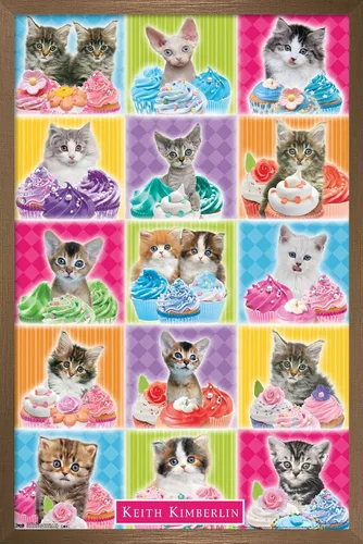 Vista 15 de Trends International Keith Kimberlin - Kitten - Cupcake Wall Poster, 14.725" x 22.375", Barnwood Framed Version