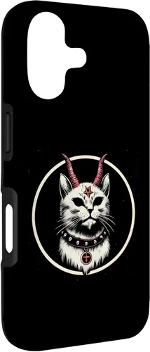 Vista 3 de Funda para iPhone 17 de Baphomet Satánico Oculto de Gato del Diablo