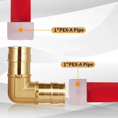 Vista 4 de 1 "X 1" Codo de 90 grados Pex A Accesorios de expansión Accesorios de latón Herramienta de crimpado Pex para conexión de tubería de tubería, ASTM