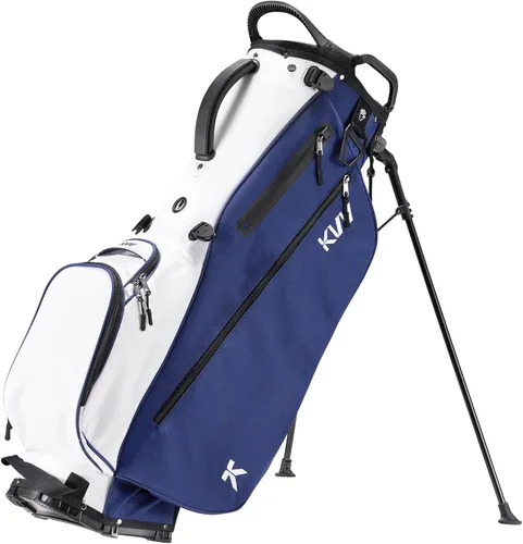 Vista 14 de KVV Bolsa de golf ligera con soporte con divisores de longitud completa de 7 vías, 5 bolsillos con cremallera, correas dobles ajustables