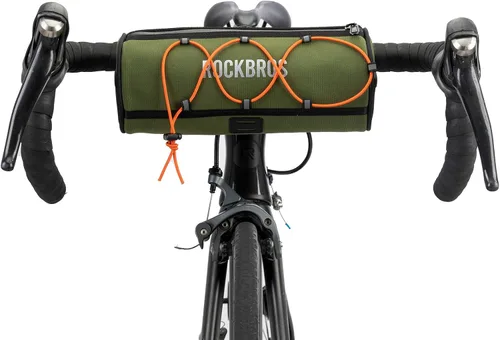 Vista 9 de ROCKBROS ROAD TO SKY - Bolsa para manillar de bicicleta, Bolsa frontal para bicicleta, Bolsa de almacenamiento, Bolsa ligera y resistente para Negro