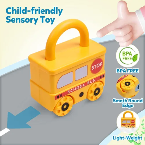 Vista 5 de Montessori - Juguetes de aprendizaje para clasificar y combinar, cerraduras y llaves para niños pequeños, juguete sensorial de motricidad fina