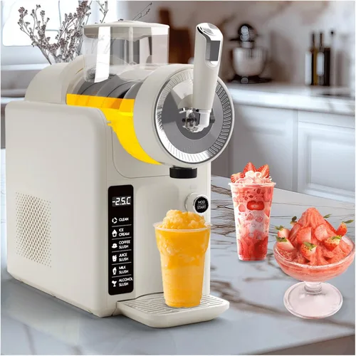 Vista 8 de Máquina de granizado no necesita hielo, máquina granizada para el hogar, máquina de bebidas con 6 programas preestablecidos para margaritas Gris
