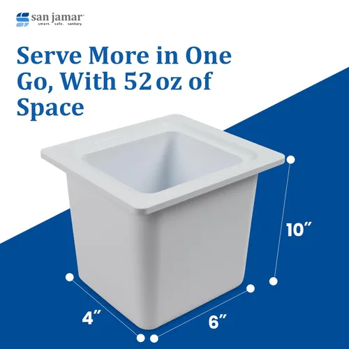 Vista 5 de San Jamar Carlisle Sanitary Maintenance B506948 - Sartén para alimentos, tamaño 6 pulgadas, color blanco profundo