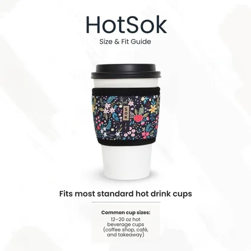 Vista 3 de Sok It HotSok Coffee & Tea - Funda de neopreno con aislamiento reutilizable (floral abstracto)