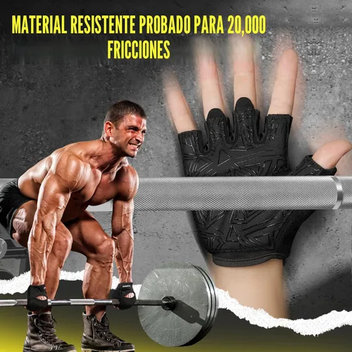 Vista 2 de HOZMOZ Guantes ventilados para levantamiento de pesas, guantes de gimnasio gruesos y acolchados con protección completa de la palma, agarre