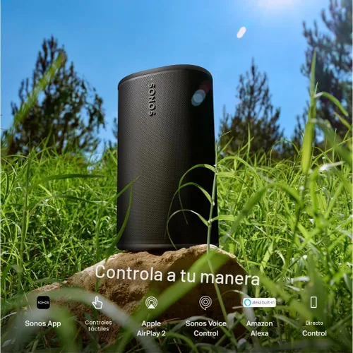 Vista 11 de Sonos Play - Altavoz Bluetooth portátil con WiFi, Alexa, batería de 24 horas, base de carga, color negro