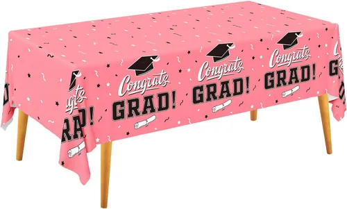 Vista 11 de Gatherfun Decoraciones de graduación, mantel de graduación Gongrats para suministros de fiesta de graduación, 3 manteles de clase de 2026, 54 x 108