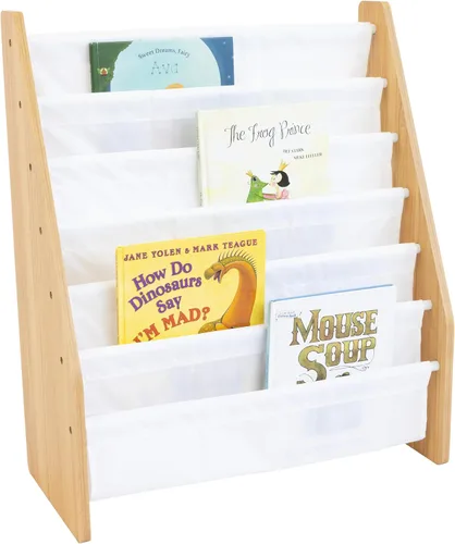 Vista 9 de Humble Crew - Estantería para niños de 6 niveles, organizador de estanterías para libros, armario extra grande para niños pequeños con bolsillos