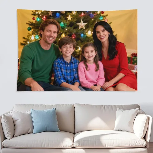 Vista 11 de Nsipan Tapiz de pared personalizado, texto con imagen, tapiz personalizado para boda, divertido telón de fondo, perfecto para decoración del hogar