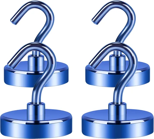 Vista 13 de Neosmuk Ganchos magnéticos, imanes de tierra resistentes de 30 libras con gancho para refrigerador, gancho de crucero extra fuerte para colgar