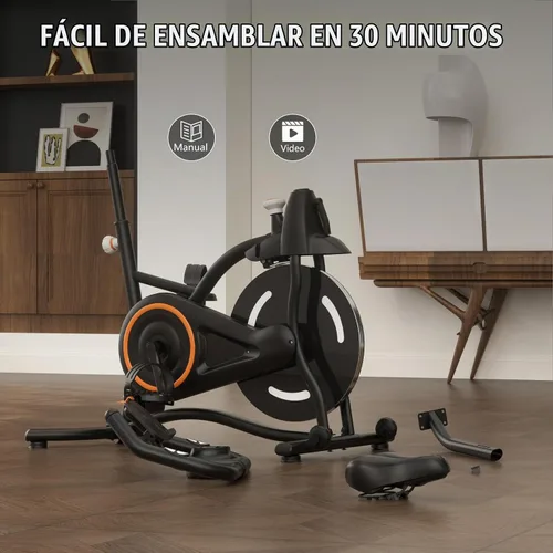 Vista 6 de Hillhub Bicicleta de Ejercicio, Bicicletas Estacionarias para el Hogar con Sensor de Pulso de Agarre y Ajuste de Resistencia Sin Escalones, Negro