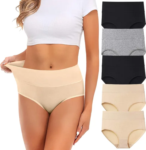 Vista 9 de Ropa interior para mujeres, algodón, cintura media, sin rollitos, cobertura completa, calzoncillos tipo brief para damas, bragas, lencería, ropa