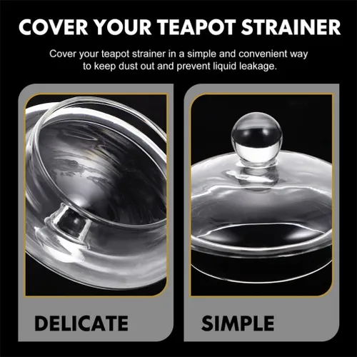 Vista 6 de Angoily Tetera de vidrio para tetera, 4 piezas, tapa de tetera de repuesto, tapas de coladores de té, tapas sueltas para tetera de té, cubierta