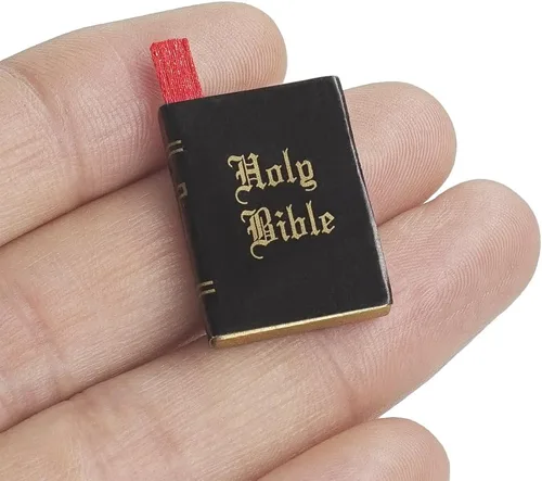Vista 4 de Odoria 1/12 en miniatura de libro de la Biblia sagrada accesorios de decoración de casa de muñecas