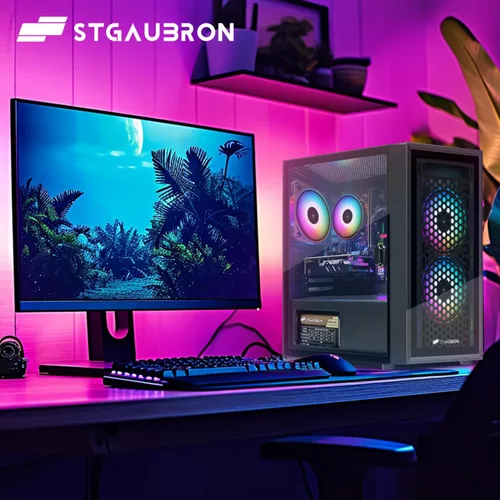 Vista 5 de STGAubron Computadora de escritorio para videojuegos, Radeon RX 560 4G GDDR5, Intel Core i5 3.2G hasta 3.6G, 16G RAM, 512G SSD, WiFi 600M, BT 5.0