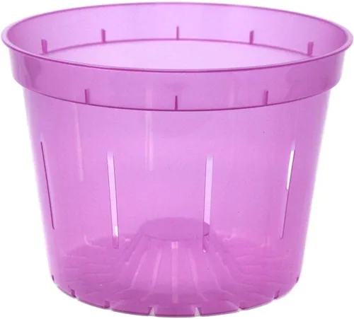 Vista 5 de rePotme Macetas transparentes ranuradas de 10 pulgadas, paquete de 3 (zafiro azul)