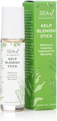 Vista 8 de Sea El Kelp Blemish Stick - Tratamiento de puntos negros y acné, aceite de romero y árbol de té, suero y tónico para la piel para mujeres y hombres