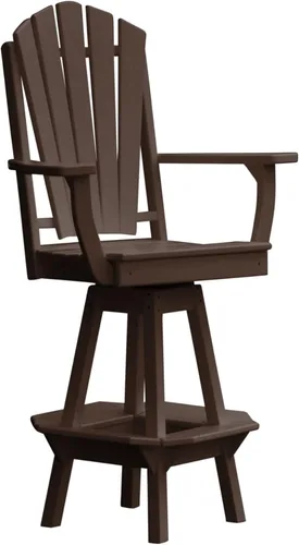 Vista 4 de Poly Lumber Adirondack - Silla giratoria de bar con brazos, color azul Aruba Azul (Aruba Blue)