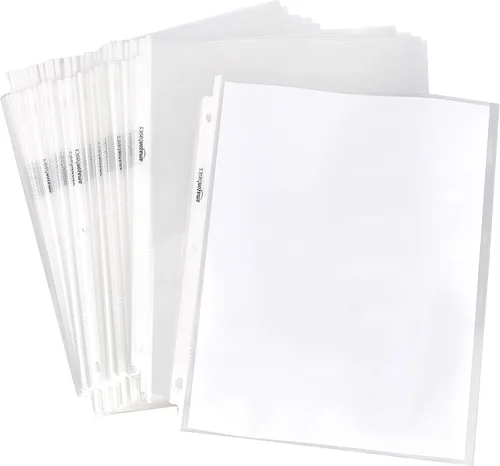 Vista 11 de Amazon Basics Protectores de hojas resistentes para almacenamiento de páginas, transparentes, paquete de 100