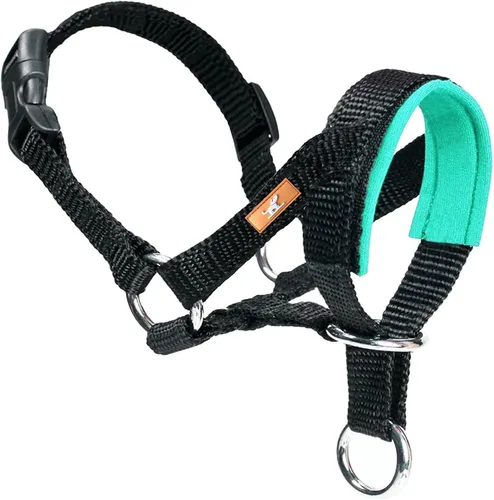 Vista 18 de Collar de cabeza de perro con tela suave, arnés para la cabeza para evitar tirones del perro, correa para la cabeza para perros pequeños, medianos