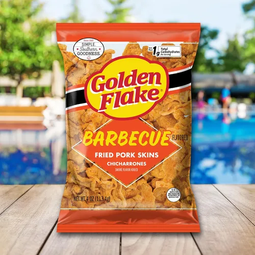Vista 7 de Golden Flake Cortezas de cerdo a la barbacoa, bolsas de 4 oz (12 unidades)