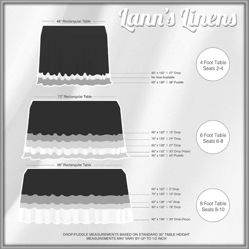 Vista 3 de Lann's Linens - Mantel rectangular de tela de poliéster de primera calidad para bodas, banquetes y restaurantes Blanco